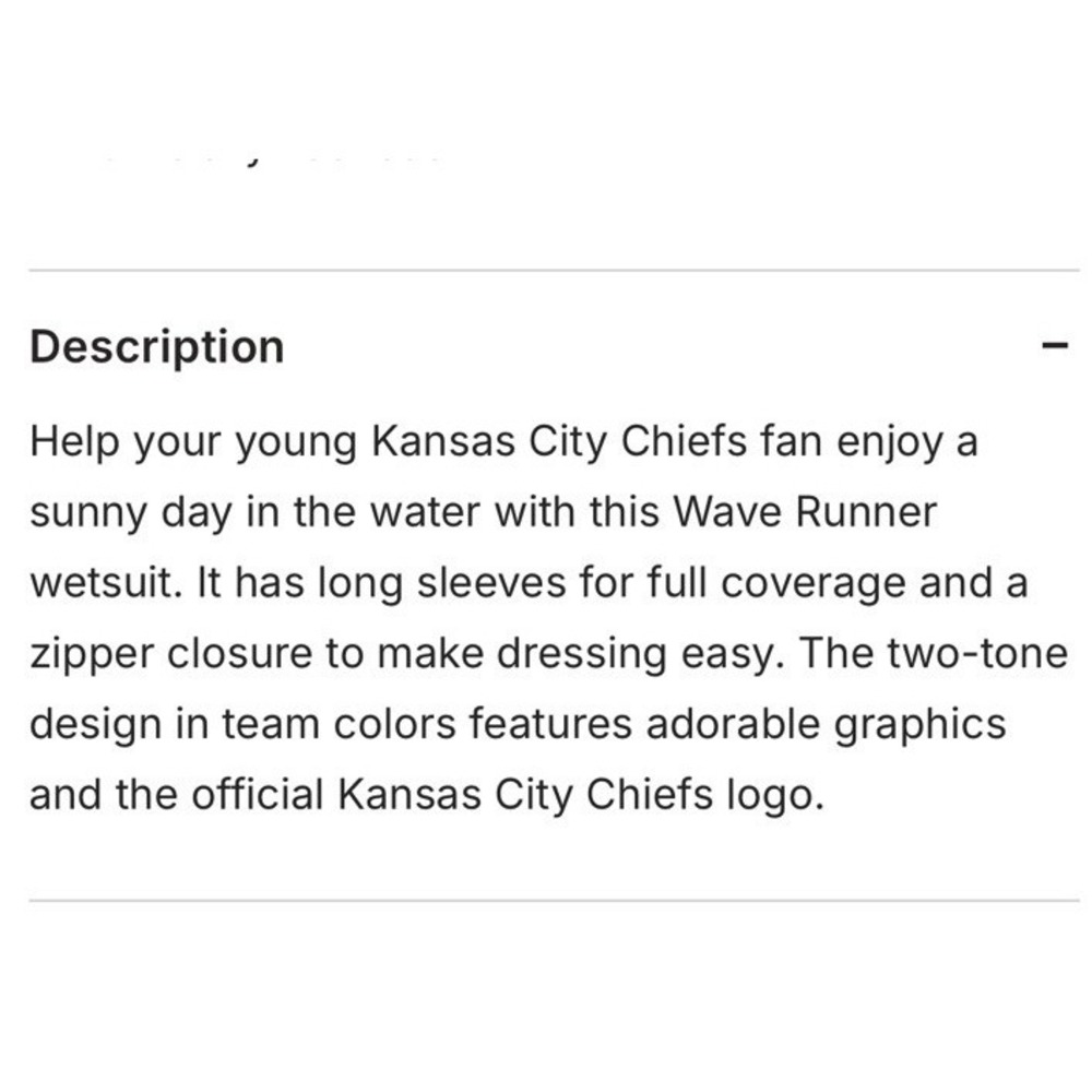 Kansas City Chiefs Toddler Kids Wave Runner Long Sleeve Wetsuit Size 24 Months - Picture 3 of 5